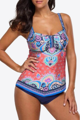 Shop Printed Adjustable Strap Tankini Set - High-Quality U.S. Made Women’s Fashion with Free Fast Shipping