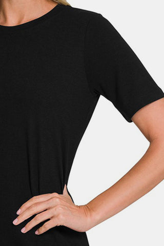 Shop Zenana Full Size Crew Neck Short Sleeve T-Shirt - High-Quality U.S. Made Women’s Fashion with Free & Fast Shipping