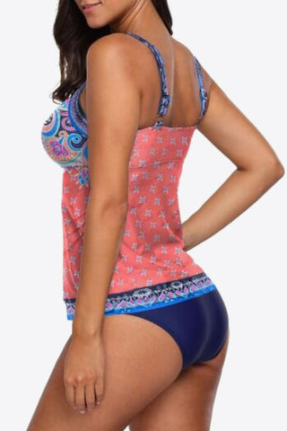 Shop Printed Adjustable Strap Tankini Set - High-Quality U.S. Made Women’s Fashion with Free & Fast Shipping