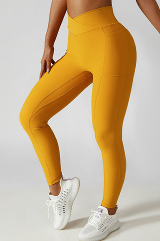 Shop Basic Bae Crossover Waist Active Leggings - High-Quality U.S. Made Women’s Fashion with Free & Fast Shipping