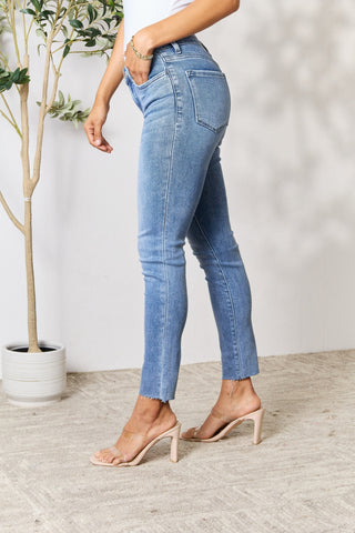 Shop BAYEAS Raw Hem Skinny Jeans - High-Quality U.S. Made Women’s Fashion with Free & Fast Shipping