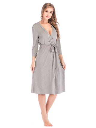 Shop Plunge Tie Front Night Dress - High-Quality U.S. Made Women’s Fashion with Free & Fast Shipping