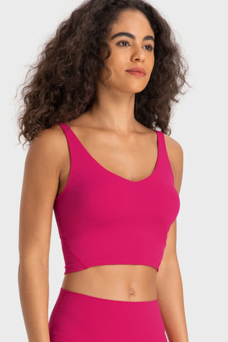 Shop Millennia Deep V-Neck Crop Sports Bra - High-Quality U.S. Made Women’s Fashion with Free Fast Shipping