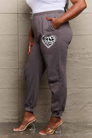 Shop Simply Love Simply Love Full Size Drawstring Heart Graphic Long Sweatpants - High-Quality U.S. Made Women’s Fashion with Free & Fast Shipping