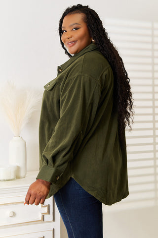 Shop Heimish Cozy Girl Full Size Button Down Shacket - High-Quality U.S. Made Women’s Fashion with Free & Fast Shipping