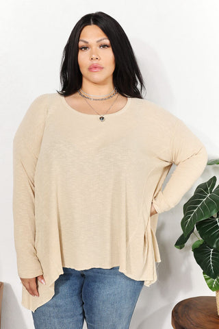 Shop HEYSON Full Size Oversized Super Soft Ribbed Top - High-Quality U.S. Made Women’s Fashion with Free & Fast Shipping