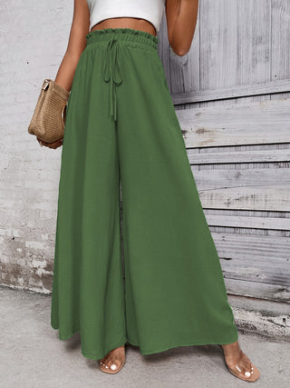 Shop Honey Tied High Waist Wide Leg Pants - High-Quality U.S. Made Women’s Fashion with Free & Fast Shipping