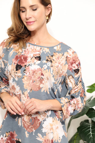 Shop Sew In Love Full Size Flower Print Long Sleeve Top - High-Quality U.S. Made Women’s Fashion with Free & Fast Shipping