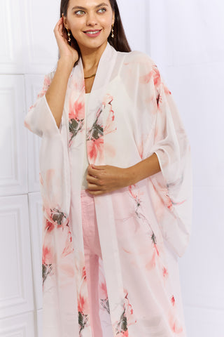 Shop OneTheLand Pick Me Floral Chiffon Kimono Cardigan - High-Quality U.S. Made Women’s Fashion with Free & Fast Shipping