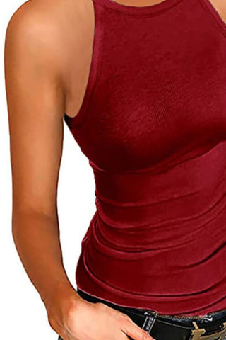 Shop Full Size Round Neck Spaghetti Strap Tank - High-Quality U.S. Made Women’s Fashion with Free Fast Shipping