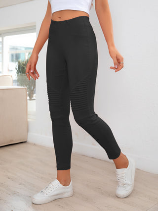 Shop Ribbed Detail Leggings - High-Quality U.S. Made Women’s Fashion with Free & Fast Shipping