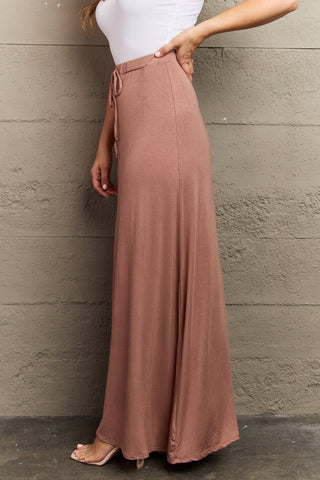 Shop Culture Code For The Day Full Size Flare Maxi Skirt in Chocolate - High-Quality U.S. Made Women’s Fashion with Free & Fast Shipping