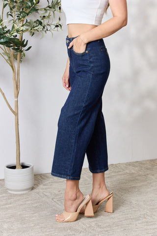 Shop Judy Blue Full Size High Waist Cropped Wide Leg Jeans - High-Quality U.S. Made Women’s Fashion with Free & Fast Shipping