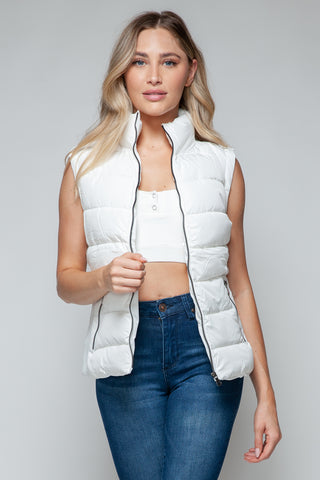 Shop Snobbish Zip Up Turtleneck Vest with Pockets - High-Quality U.S. Made Women’s Fashion with Free & Fast Shipping