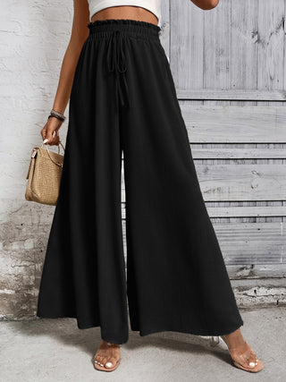 Shop Honey Tied High Waist Wide Leg Pants - High-Quality U.S. Made Women’s Fashion with Free & Fast Shipping