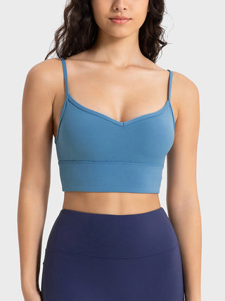 Shop Cerulean Millennia Spaghetti Strap Sport Bra - High-Quality U.S. Made Women’s Fashion with Free & Fast Shipping