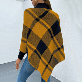 Shop Plaid Turtleneck Poncho - High-Quality U.S. Made Women’s Fashion with Free Fast Shipping