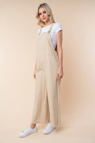 Shop White Birch Sleeveless Wide Leg Jumpsuit - High-Quality U.S. Made Women’s Fashion with Free & Fast Shipping