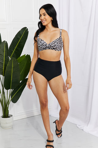 Shop Marina West Swim Take A Dip Twist High-Rise Bikini in Leopard - High-Quality U.S. Made Women’s Fashion with Free Fast Shipping