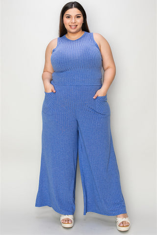 Shop Basic Bae Full Size Ribbed Tank and Wide Leg Pants Set - High-Quality U.S. Made Women’s Fashion with Free Fast Shipping