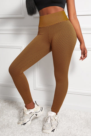 Shop Brown High Waist Butt Lifting Yoga Leggings - High-Quality U.S. Made Women’s Fashion with Free & Fast Shipping