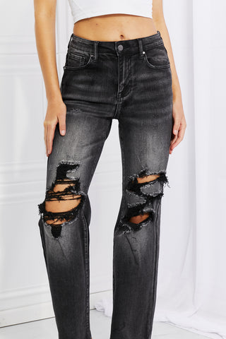 Shop RISEN Full Size Lois Distressed Loose Fit Jeans - High-Quality U.S. Made Women’s Fashion with Free & Fast Shipping