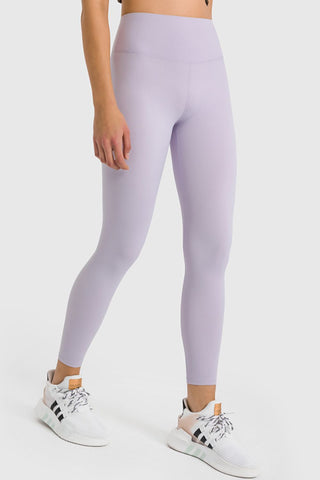 Shop Lilac High Waist Ankle-Length Yoga Leggings - High-Quality U.S. Made Women’s Fashion with Free & Fast Shipping