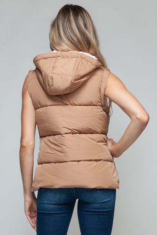 Shop Snobbish Snap and Zip Closure Hooded Vest - High-Quality U.S. Made Women’s Fashion with Free Fast Shipping