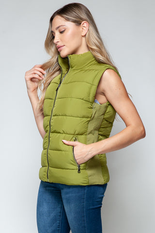 Shop Snobbish Zip Up Turtleneck Vest with Pockets - High-Quality U.S. Made Women’s Fashion with Free Fast Shipping