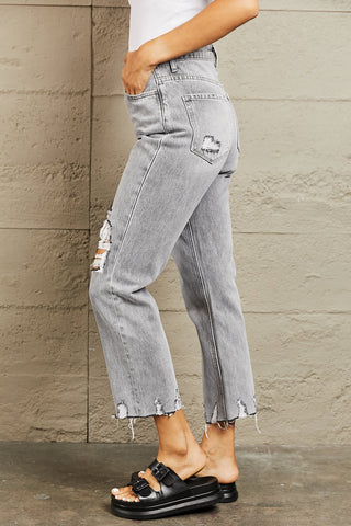 Shop BAYEAS High Waisted Cropped Mom Jeans - High-Quality U.S. Made Women’s Fashion with Free & Fast Shipping