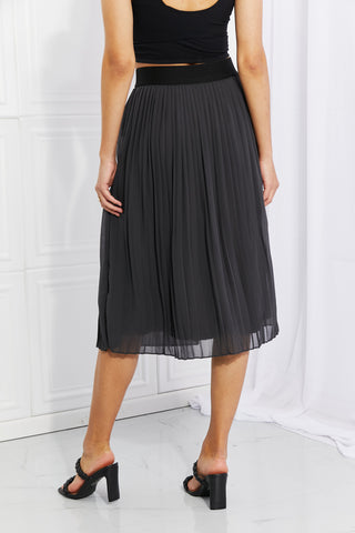 Shop Zenana Full Size Romantic At Heart Pleated Chiffon Midi Skirt - High-Quality U.S. Made Women’s Fashion with Free & Fast Shipping