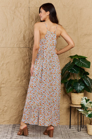 Shop HEYSON Take Your Chances Full Size Floral Halter Neck Maxi Dress - High-Quality U.S. Made Women’s Fashion with Free & Fast Shipping