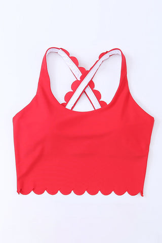 Shop Crisscross Scoop Neck Swim Top - High-Quality U.S. Made Women’s Fashion with Free Fast Shipping