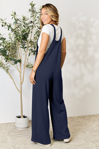 Shop Double Take Full Size Wide Strap Overall with Pockets - High-Quality U.S. Made Women’s Fashion with Free & Fast Shipping