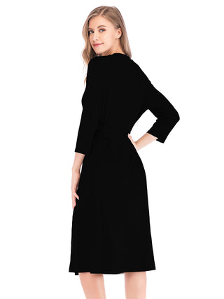 Shop Plunge Tie Front Night Dress - High-Quality U.S. Made Women’s Fashion with Free Fast Shipping