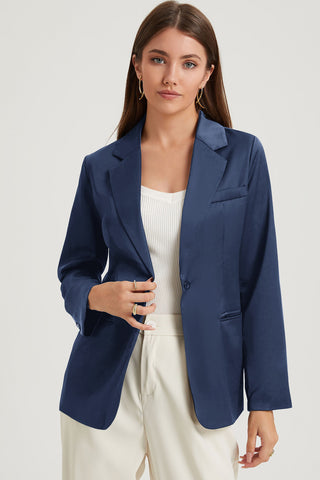 Shop Long Sleeve Lapel Collar Blazer - High-Quality U.S. Made Women’s Fashion with Free & Fast Shipping