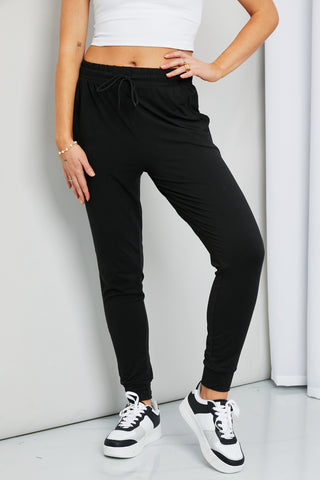 Shop Black Leggings Depot Drawstring Waist Joggers - High-Quality U.S. Made Women’s Fashion with Free & Fast Shipping