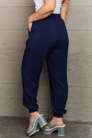 Shop Tied Long Joggers with Pockets - High-Quality U.S. Made Women’s Fashion with Free Fast Shipping