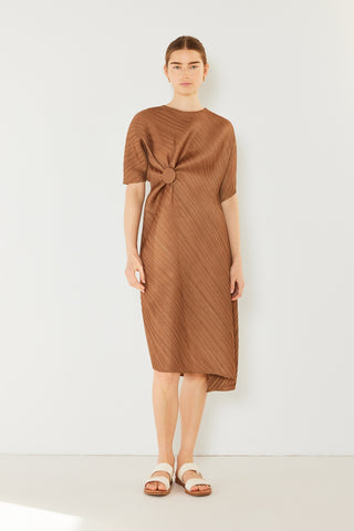 Shop Brown Khaki Marina West Swim Pleated Dolman Sleeve Dress - High-Quality U.S. Made Women’s Fashion with Free & Fast Shipping