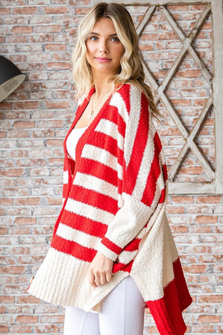 Shop First Love Textured Striped Button Down Cardigan - High-Quality U.S. Made Women’s Fashion with Free & Fast Shipping