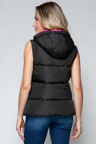 Shop Snobbish Snap and Zip Closure Hooded Vest - High-Quality U.S. Made Women’s Fashion with Free Fast Shipping