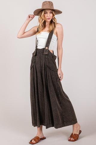 Shop SAGE + FIG Full Size Wide Strap Wide Leg Overalls - High-Quality U.S. Made Women’s Fashion with Free & Fast Shipping