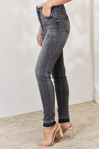 Shop Judy Blue Full Size High Waist Tummy Control Release Hem Skinny Jeans - High-Quality U.S. Made Women’s Fashion with Free & Fast Shipping