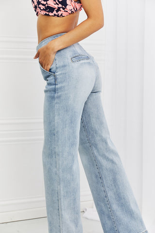 Shop RISEN Full Size Luisa Wide Flare Jeans - High-Quality U.S. Made Women’s Fashion with Free & Fast Shipping