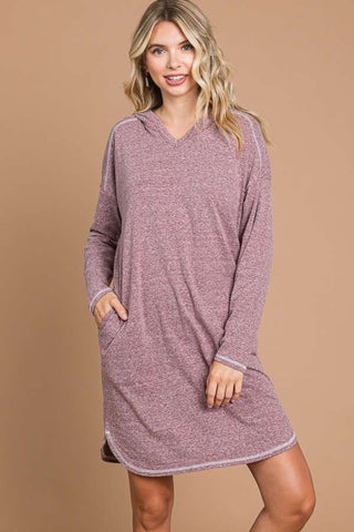 Shop Culture Code Full Size Hooded Long Sleeve Sweater Dress - High-Quality U.S. Made Women’s Fashion with Free & Fast Shipping