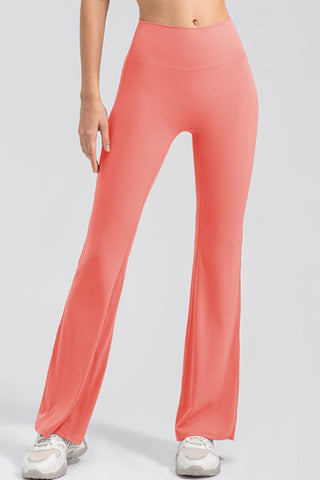 Shop Watermelon pink High Waist Straight Active Pants - High-Quality U.S. Made Women’s Fashion with Free & Fast Shipping