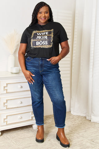 Shop Simply Love WIFE MOM BOSS Leopard Graphic T-Shirt - High-Quality U.S. Made Women’s Fashion with Free & Fast Shipping