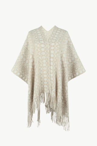 Shop Open Front Fringe Hem Poncho - High-Quality U.S. Made Women’s Fashion with Free Fast Shipping