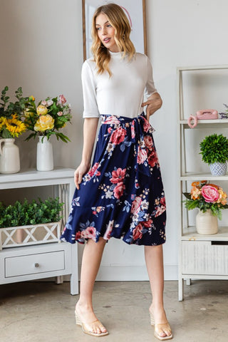 Shop Reborn J Floral Wrap Ruffled Skirt - High-Quality U.S. Made Women’s Fashion with Free & Fast Shipping