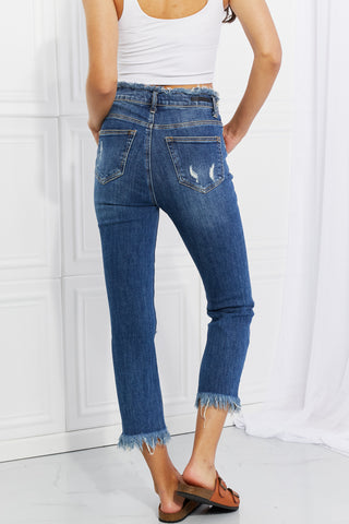 Shop RISEN Full Size Undone Chic Straight Leg Jeans - High-Quality U.S. Made Women’s Fashion with Free & Fast Shipping